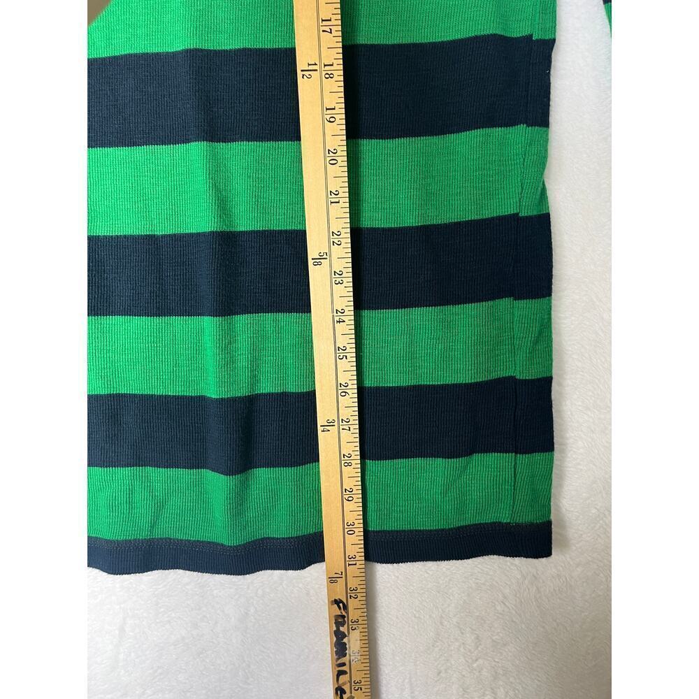 American Eagle Green Striped Waffle Thermal Long Sleeve Sz L Collegiate Preppy - Picture 8 of 8